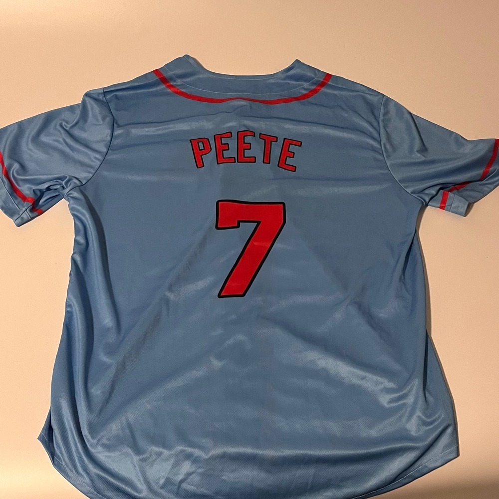 St. Louis Cardinals Peete 7 Baseball Jersey Powder Blue Mens Medium - Picture 5 of 6